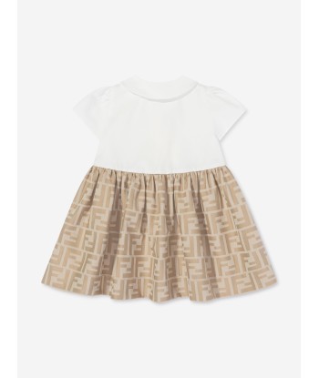 Fendi Baby Girls FF Jacquard Dress in Beige les ctes