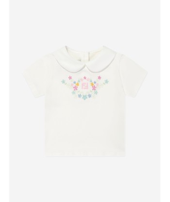 Fendi Baby Girls Logo T-Shirt in White offre 