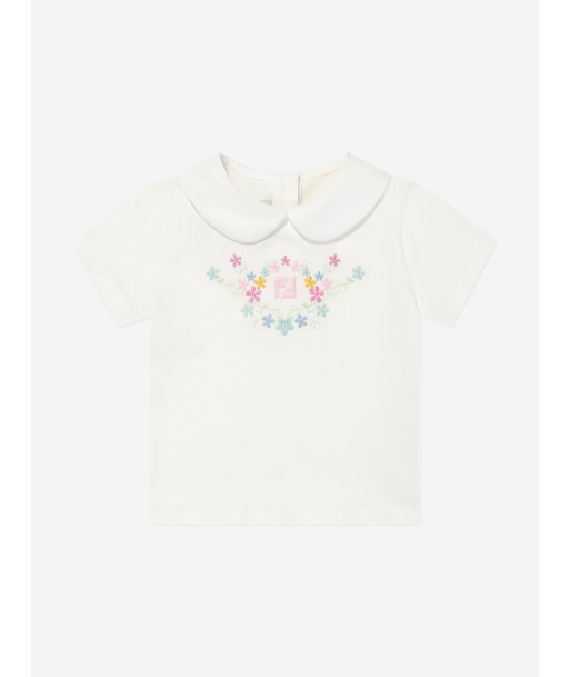 Fendi Baby Girls Logo T-Shirt in White offre 