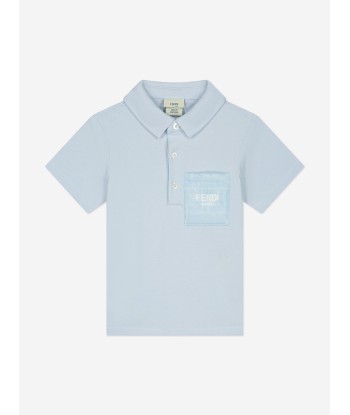 Fendi Baby Boys Logo Polo Shirt in Blue Jusqu'à 80% De Réduction