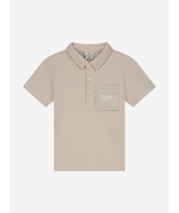 Fendi Baby Boys Logo Polo Shirt in Beige prix