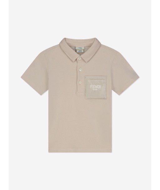 Fendi Baby Boys Logo Polo Shirt in Beige prix