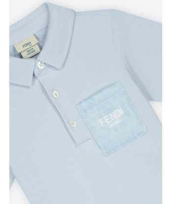 Fendi Baby Boys Logo Polo Shirt in Blue Jusqu'à 80% De Réduction