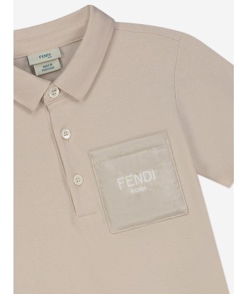 Fendi Baby Boys Logo Polo Shirt in Beige prix