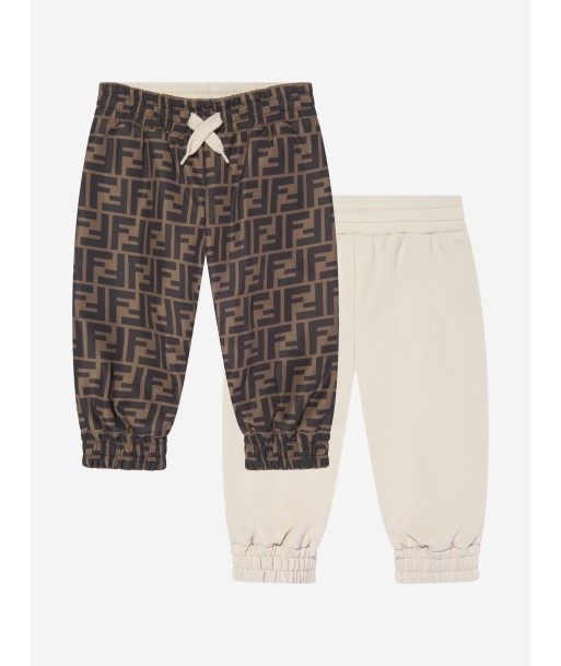 Fendi Baby FF Logo Reversible Joggers in Brown la livraison gratuite