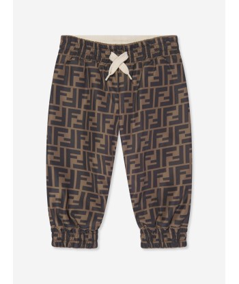 Fendi Baby FF Logo Reversible Joggers in Brown la livraison gratuite