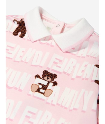 Fendi Baby Girls Teddy Graffiti Sweater Dress in Pink ouvre sa boutique