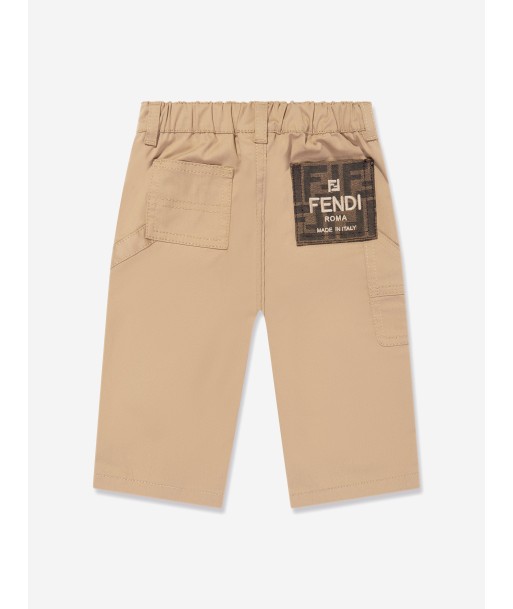 Fendi Baby Boys Gabardine Trousers in Beige Livraison rapide