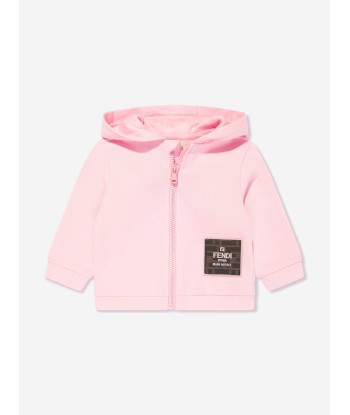 Fendi Baby Girls Logo Zip Up Top in Pink basket pas cher