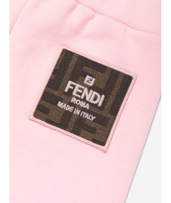 Fendi Baby Girls Logo Joggers in Pink pas cher