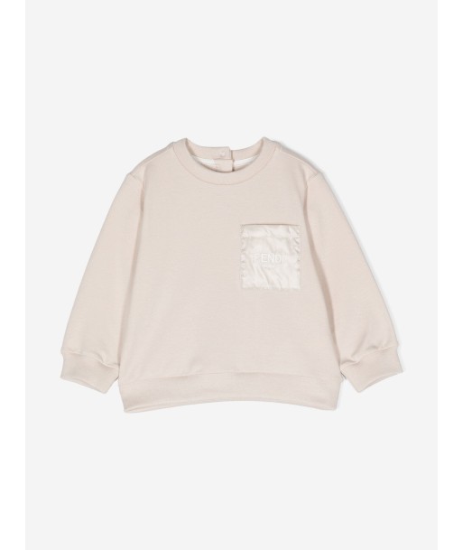 Fendi Baby Logo Sweatshirt in Beige en ligne