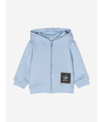 Fendi Baby Boys FF Logo Zip Up Top in Blue d'Europe débarque