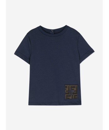 Fendi Baby FF Logo T-Shirt in Navy online