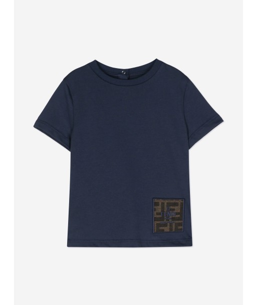 Fendi Baby FF Logo T-Shirt in Navy online