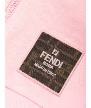 Fendi Baby Girls Logo Zip Up Top in Pink basket pas cher