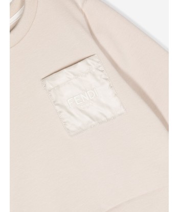 Fendi Baby Logo Sweatshirt in Beige en ligne