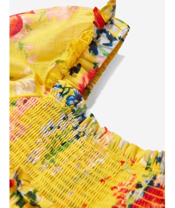 Zimmermann Girls Alight Puff Sleeve Dress in Yellow ou a consommer sur place