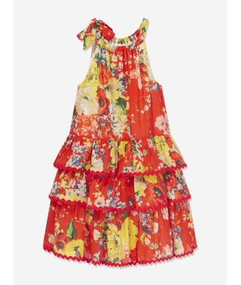 Zimmermann Girls Alight Tiered Halter Dress in Red Comparez et commandez 