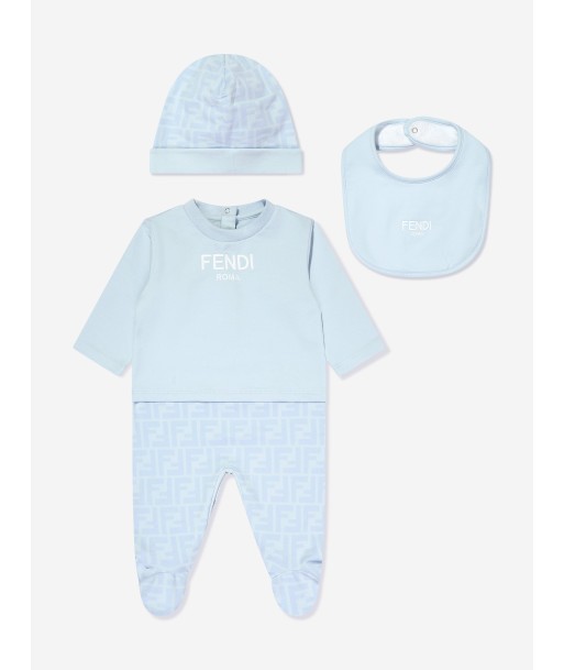 Fendi Baby Boys 3 Piece Babygrow Gift Set in Blue Par le système avancé 