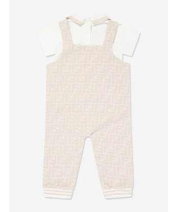 Fendi Baby Dungarees Set in Beige les ctes