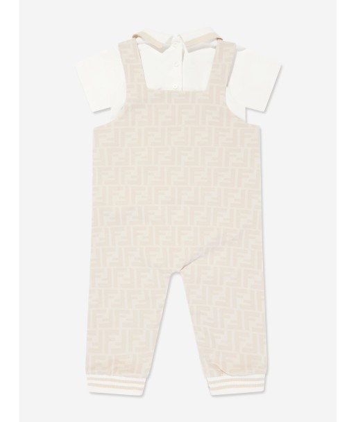 Fendi Baby Dungarees Set in Beige les ctes