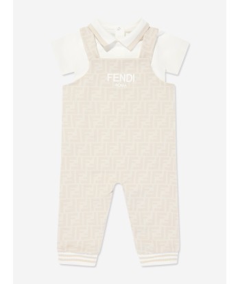 Fendi Baby Dungarees Set in Beige les ctes