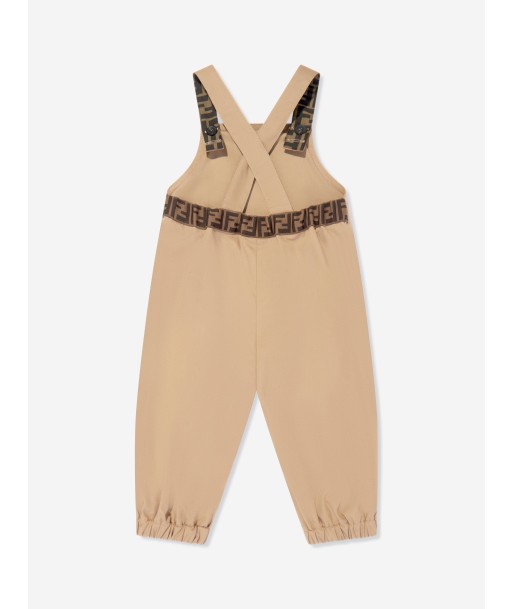 Fendi Baby FF Logo Dungarees in Beige commande en ligne