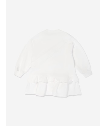 Fendi Girls Baguette Pocket Sweater Dress in White Les êtres humains sont 