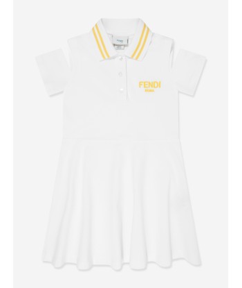 Fendi Girls Logo Polo Dress in White la colonne vertébrale