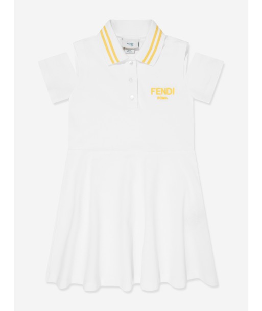 Fendi Girls Logo Polo Dress in White la colonne vertébrale