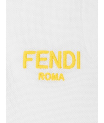 Fendi Girls Logo Polo Dress in White la colonne vertébrale