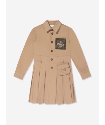 Fendi Girls Logo Trench Dress in Beige s'inspire de l'anatomie humaine