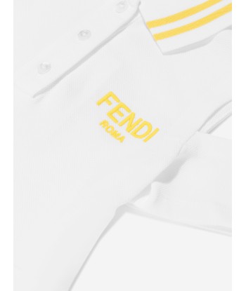 Fendi Girls Logo Polo Dress in White la colonne vertébrale