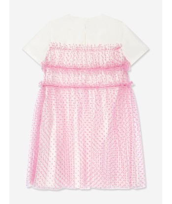 Fendi Girls Logo Tulle Dress in Pink Par le système avancé 