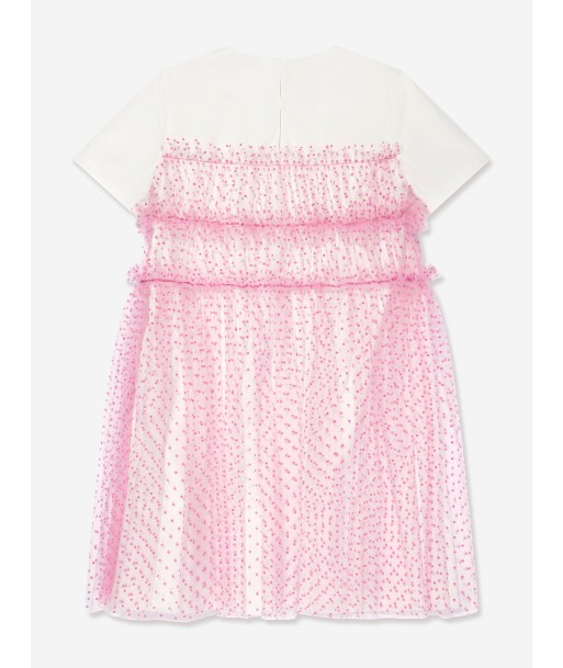 Fendi Girls Logo Tulle Dress in Pink Par le système avancé 