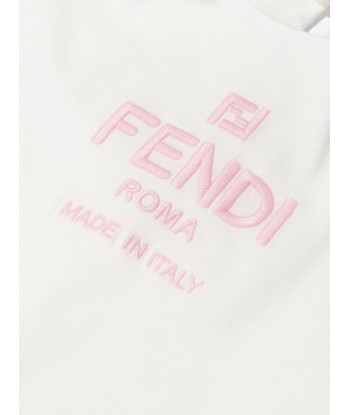 Fendi Girls Cotton Logo Dress in Pink Les magasins à Paris