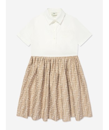 Fendi Girls FF Jacquard Dress in Beige vente chaude votre 