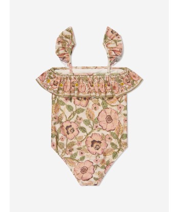 Zimmermann Girls Junie Frill Bandeau Swimsuit in Multicolour pas cher chine