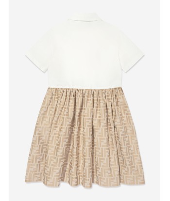 Fendi Girls FF Jacquard Dress in Beige vente chaude votre 