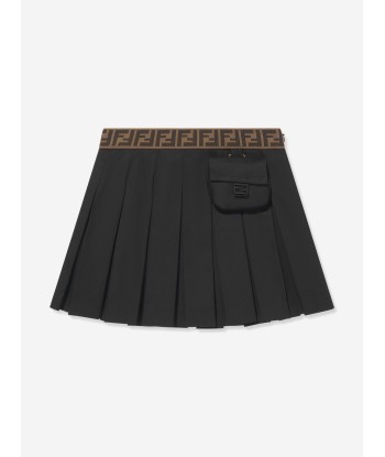 Fendi Girls Pleated Skirt in Black commande en ligne