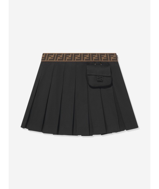 Fendi Girls Pleated Skirt in Black commande en ligne