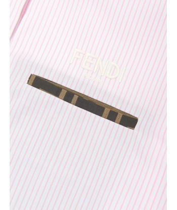 Fendi Girls Striped Cropped Shirt in Pink En savoir plus