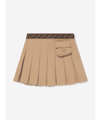 Fendi Girls Pleated Skirt in Beige prix