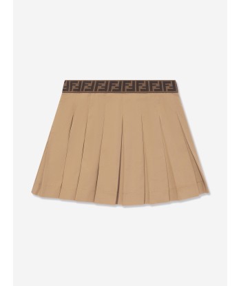 Fendi Girls Pleated Skirt in Beige prix