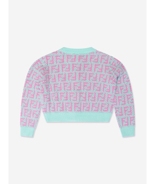 Fendi Girls Crochet Knit Cardigan in Multicolour les ctes