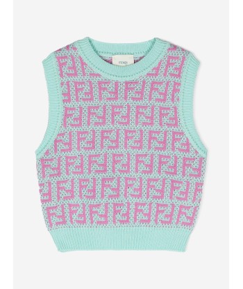 Fendi Girls Crochet Knit Sweater Vest in Multicolour Amélioration de cerveau avec