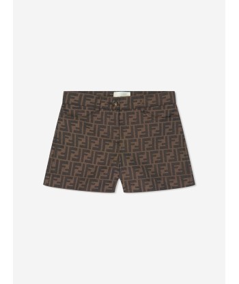 Fendi Girls FF Logo Shorts in Brown france