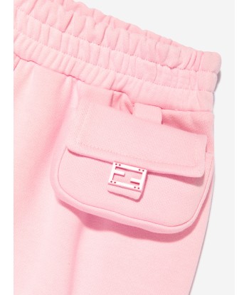 Fendi Girls Logo Joggers in Pink pas chere