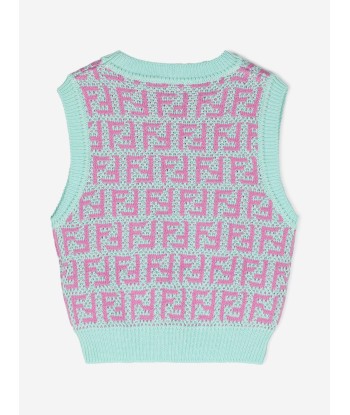 Fendi Girls Crochet Knit Sweater Vest in Multicolour Amélioration de cerveau avec