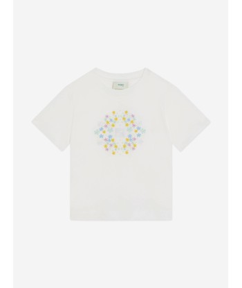 Fendi Girls Logo T-Shirt in White Jusqu'à 80% De Réduction